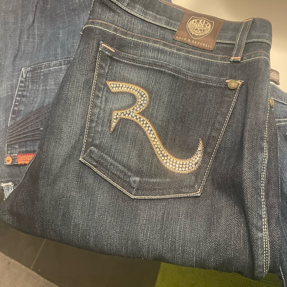 Rock & Republic Women's Denim Jeans with Embellished Pocket